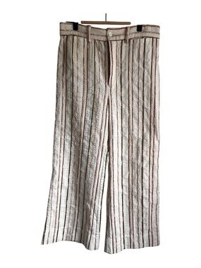 Johnny Was Textured Stripe Cropped Wide Leg Pants